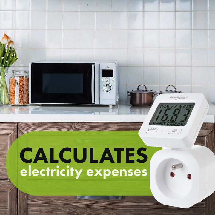 GreenBlue merač energie, wattmeter, 16A, max. 3680 W, čiastková pamäť, GB615 F