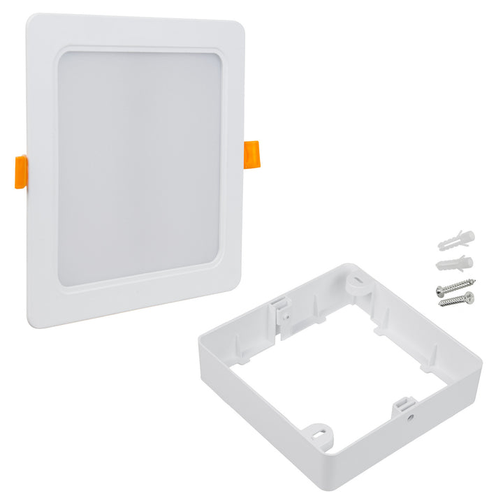 Maclean LED stropný panel, zapustená montáž SLIM, 18W, neutrálna biela 4000K, 170*170*26mm, 1800lm, MCE374 S + adaptér pre povrchovú montáž MCE379 S