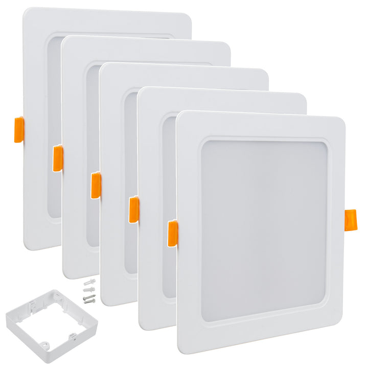 5x stropný panel Maclean LED, zapustený SLIM, 18W, neutrálna biela 4000K, 170*170*26mm, 1800lm, MCE374 S + povrchový adaptér MCE379 S