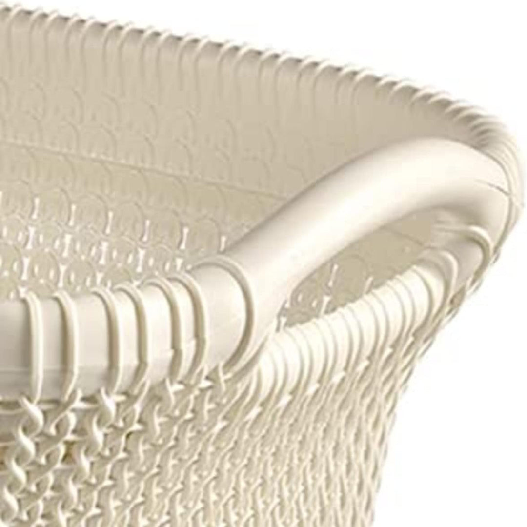 Kôš na bielizeň Curver, 2 držadlá, 40 l, krémový, Knit