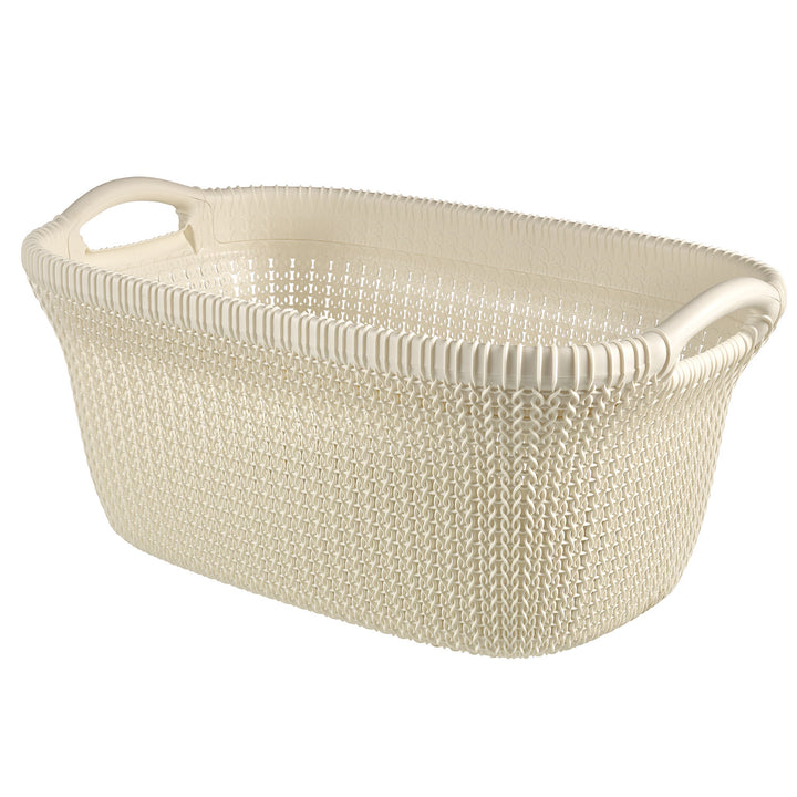 Kôš na bielizeň Curver, 2 držadlá, 40 l, krémový, Knit
