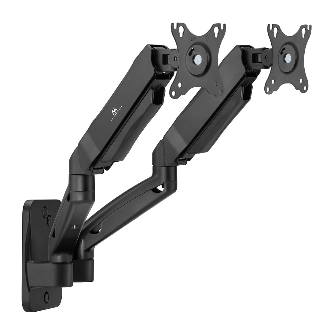 Nástenný držiak pre dva monitory Maclean, 17-32'', max. 9 kg, mechanická pružina, MC-988