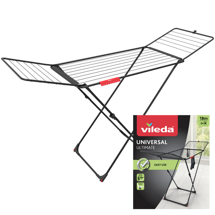 Sušiak na bielizeň Vileda, sušiaca plocha 18 m, čierny, Universal Ultimate