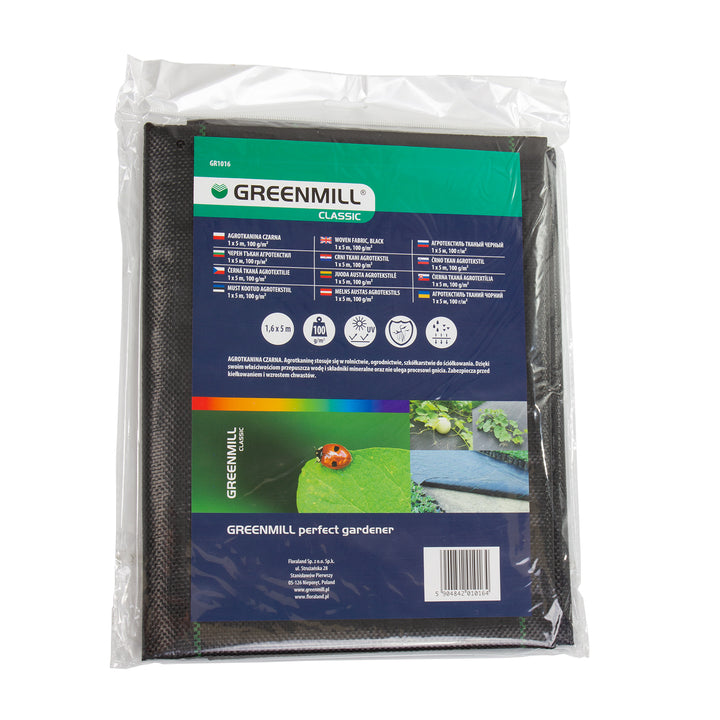 Greenmill agrotextília, proti burine, 100g, 1x5m, čierna, GR1016