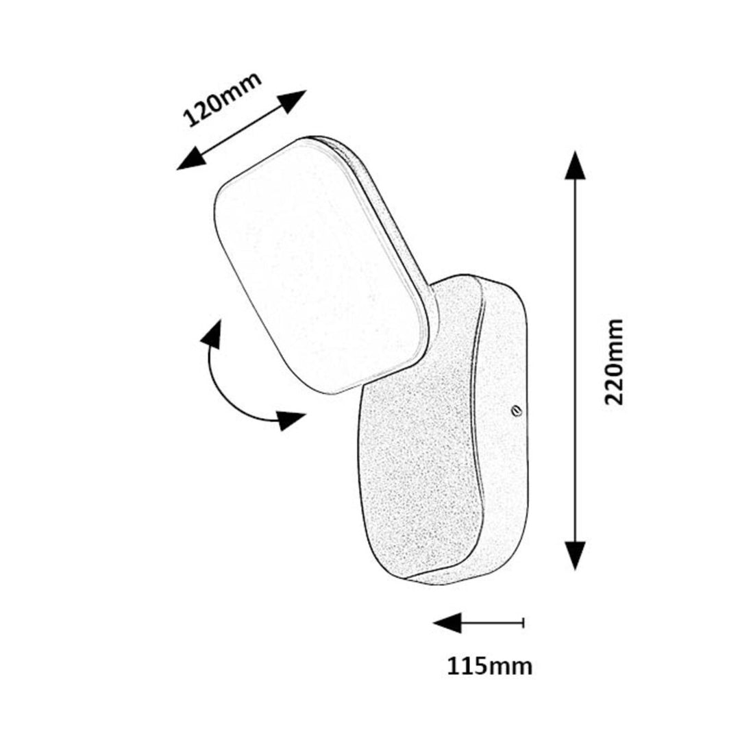 Rabalux lampa, nástenné svietidlo, vonkajšie, LED 12W, IP44, Odiel