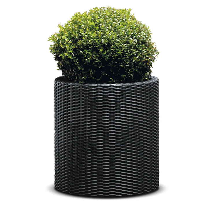 Kvetináč Keter, okrúhly, priemer 36 cm, antracit, Cylinder Planter M