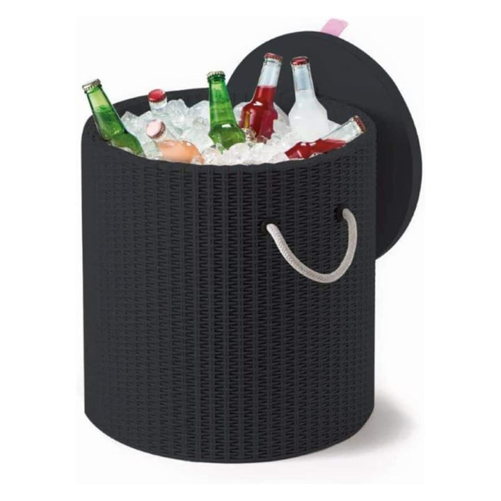 Stolík Keter, s úložným priestorom, sedadlo, antracit, Cool Stool