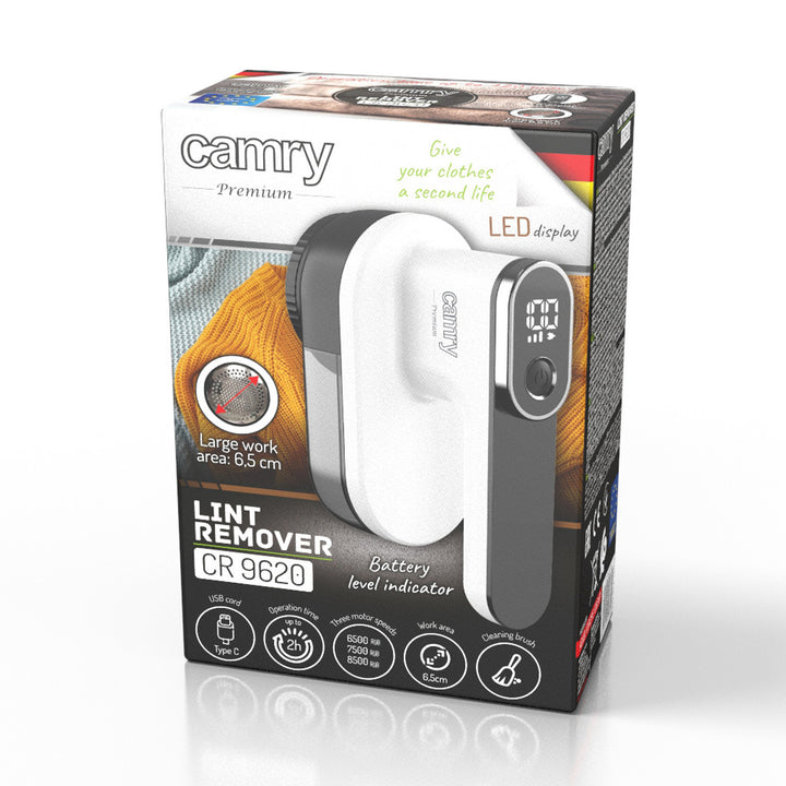 Camry Tissue Shaver, LCD displej, Li-Ion akumulátor, biely a čierny, CR 9620