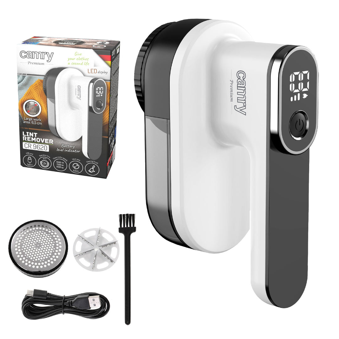 Camry Tissue Shaver, LCD displej, Li-Ion akumulátor, biely a čierny, CR 9620