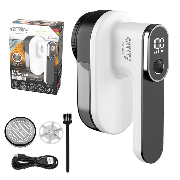 Camry Tissue Shaver, LCD displej, Li-Ion akumulátor, biely a čierny, CR 9620