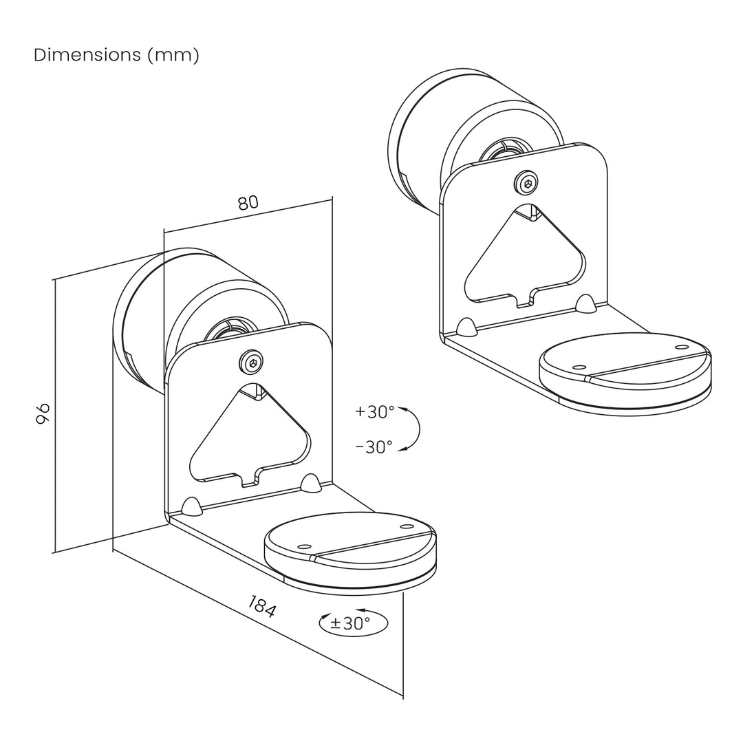 Nástenný držiak pre reproduktor Sonos Maclean, Sonos Era 100 &amp; 300, MC-495 2 ks