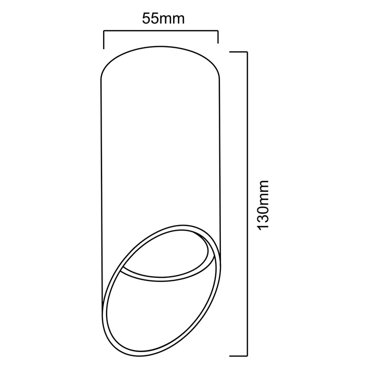 Maclean povrchové svietidlo/rúrka, bodové, kruhové, hliníkové, GU10, 55x130 mm, biele, MCE360 W