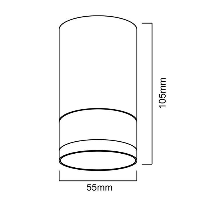 Maclean povrchové svietidlo/trubica, bodové, kruhové, hliníkové, GU10, 55x105mm, čierne, MCE361 B