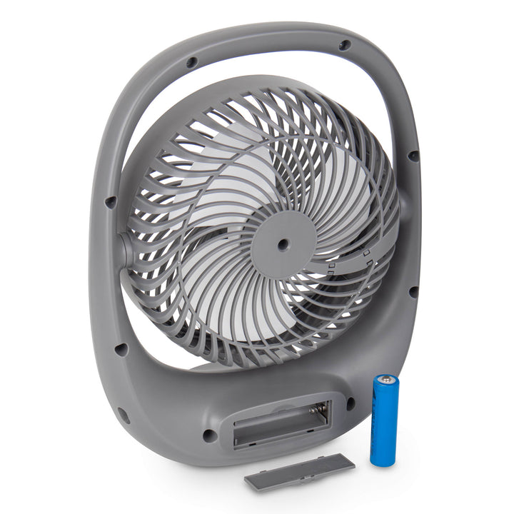 Blaupunkt ventilátor, prenosný, dobíjací 1800 mAh, USB, 3 rýchlosti, sivý, APF301
