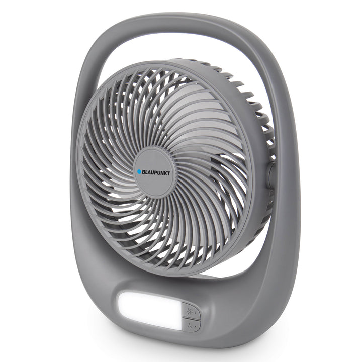 Blaupunkt ventilátor, prenosný, dobíjací 1800 mAh, USB, 3 rýchlosti, sivý, APF301