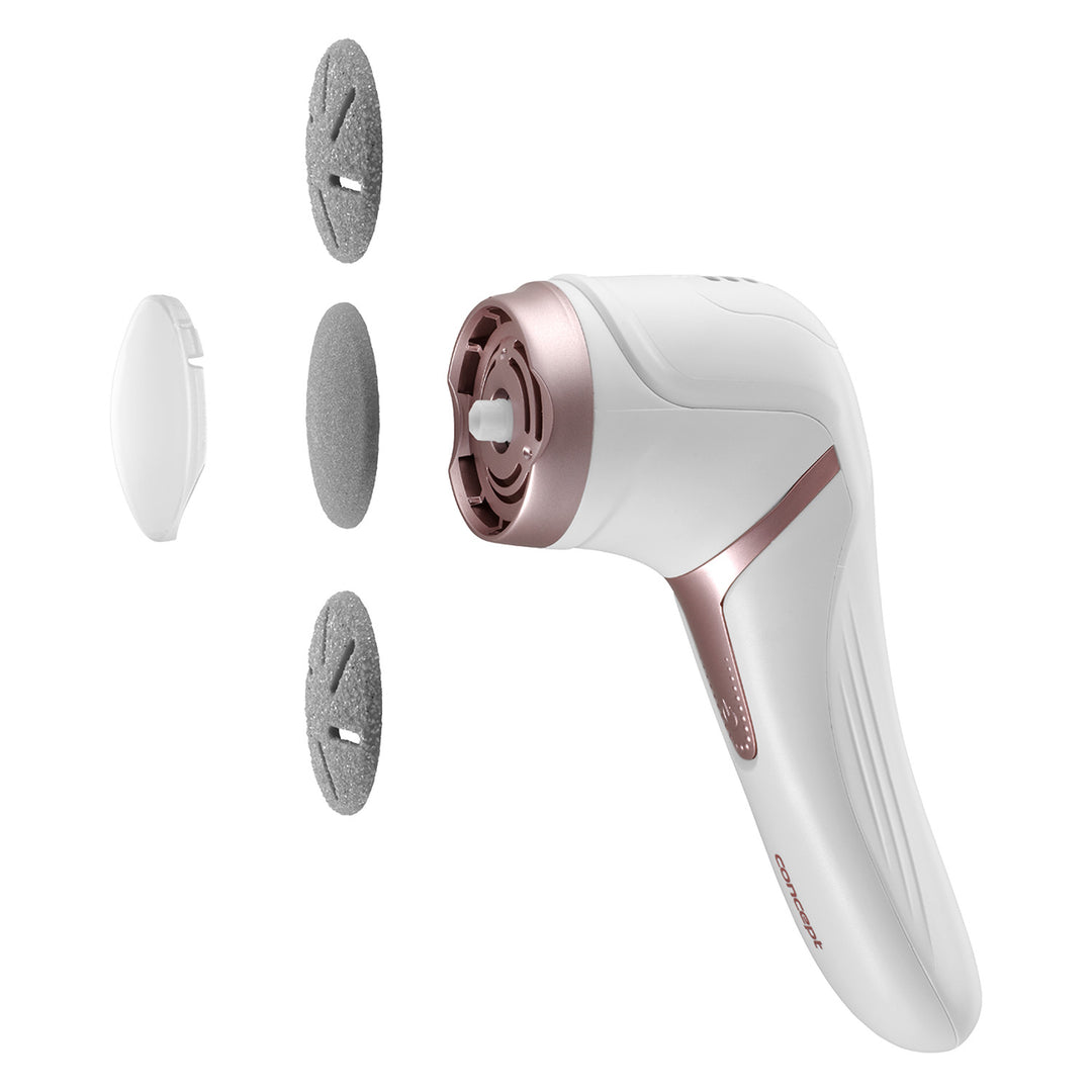 Elektrický pilník na päty Concept, 3 podložky, dobíjací, biely, PN3000