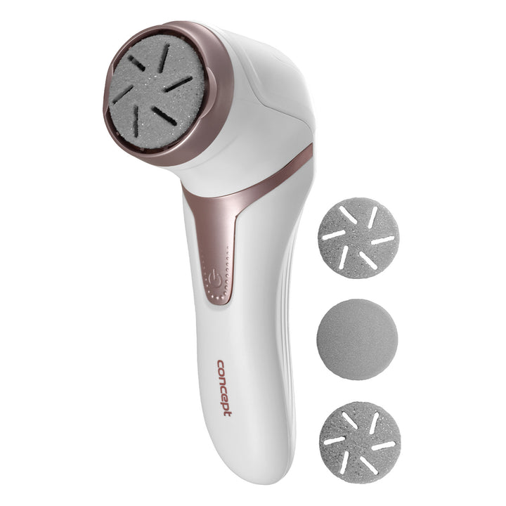 Elektrický pilník na päty Concept, 3 podložky, dobíjací, biely, PN3000