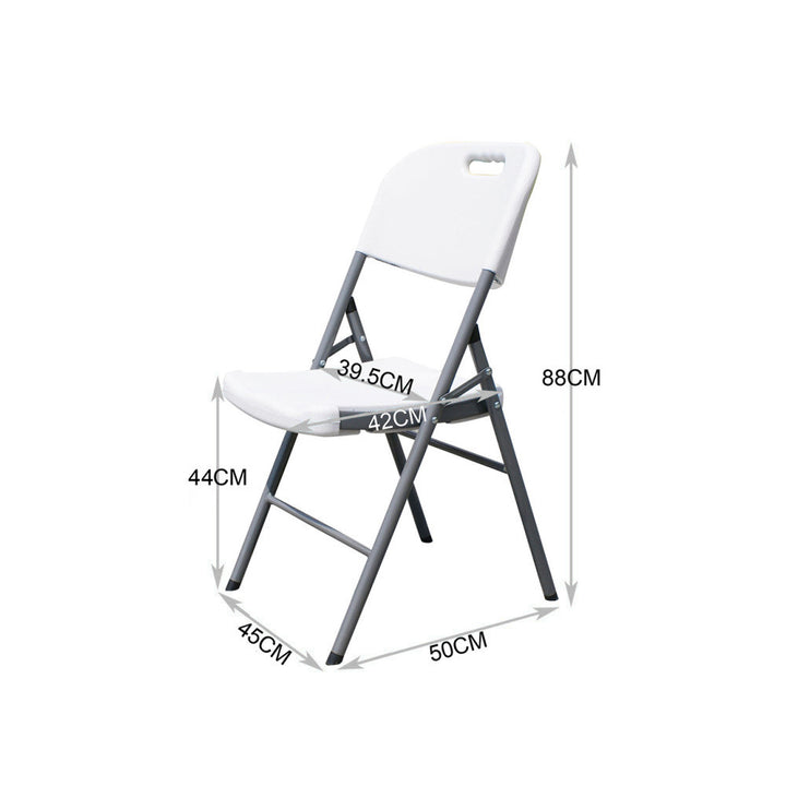 2x skladacia stolička GreenBlue na catering/záhradu/banket/recepciu, max. 250 kg, biela, pevná, 88x50x45 cm, GB375