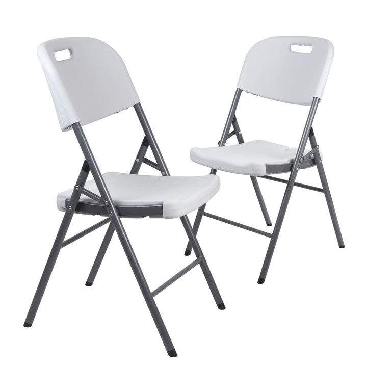 2x skladacia stolička GreenBlue na catering/záhradu/banket/recepciu, max. 250 kg, biela, pevná, 88x50x45 cm, GB375