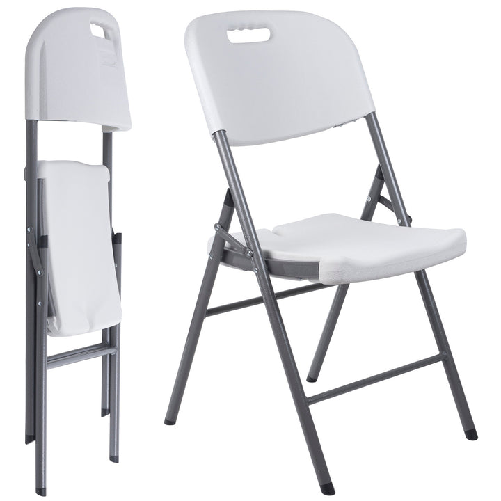 4x skladacia stolička GreenBlue na catering/záhradu/banket/recepciu, max. 250 kg, biela, pevná, 88x50x45 cm, GB375