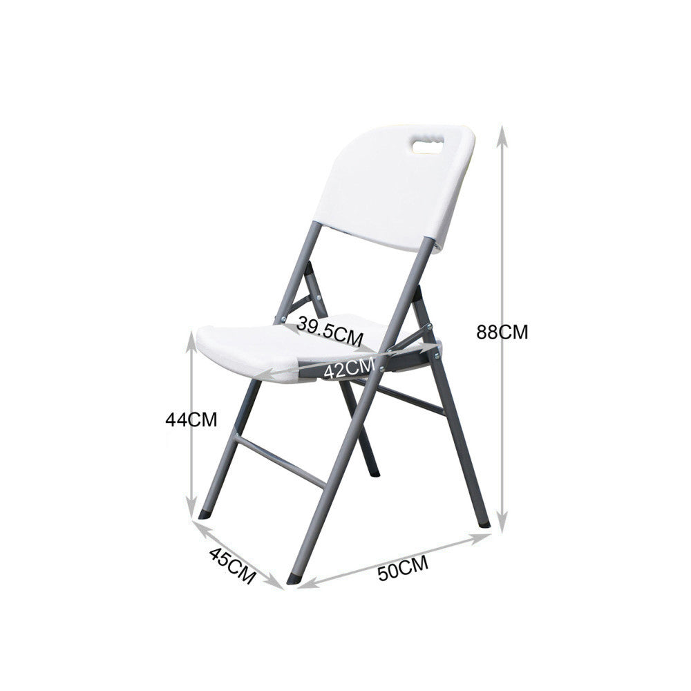 4x skladacia stolička GreenBlue na catering/záhradu/banket/recepciu, max. 250 kg, biela, pevná, 88x50x45 cm, GB375