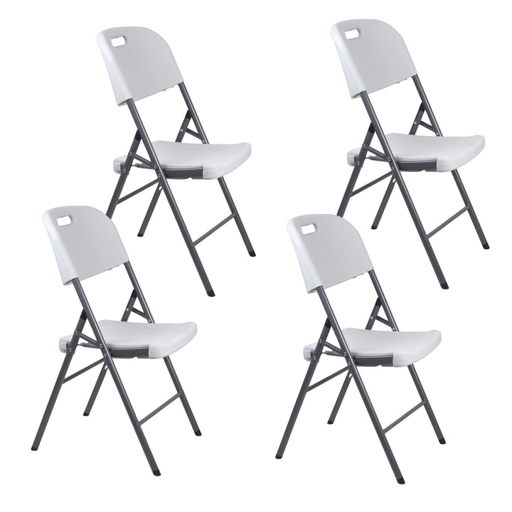 4x skladacia stolička GreenBlue na catering/záhradu/banket/recepciu, max. 250 kg, biela, pevná, 88x50x45 cm, GB375