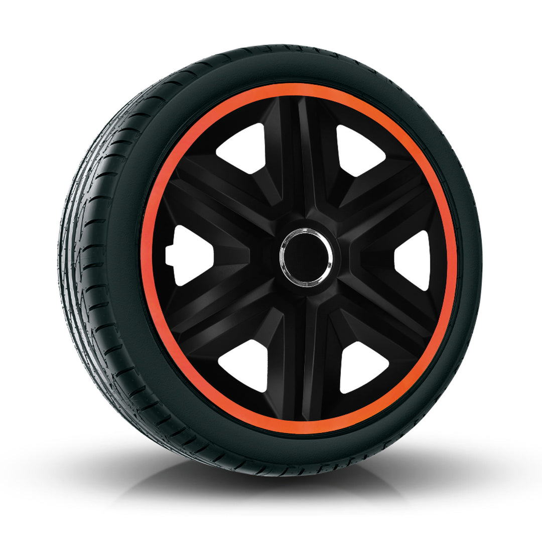 NRM Fast Lux 15" univerzálny kryt náboja čierno-oranžový 1 kus