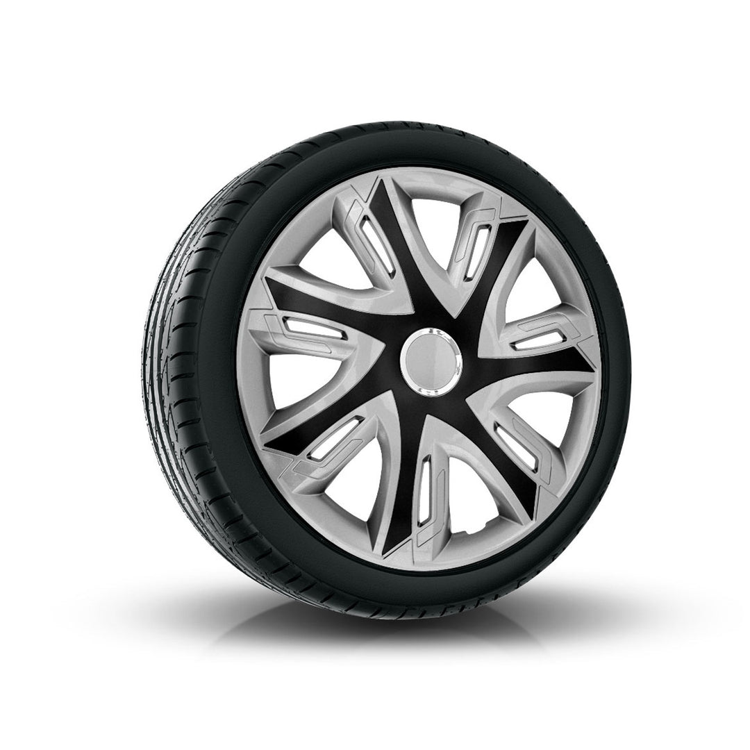NRM Supernova dvojfarebný strieborno-čierny univerzálny kryt náboja 16" 1 kus