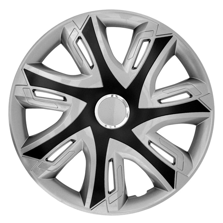 NRM Supernova dvojfarebný strieborno-čierny univerzálny kryt náboja 16" 1 kus
