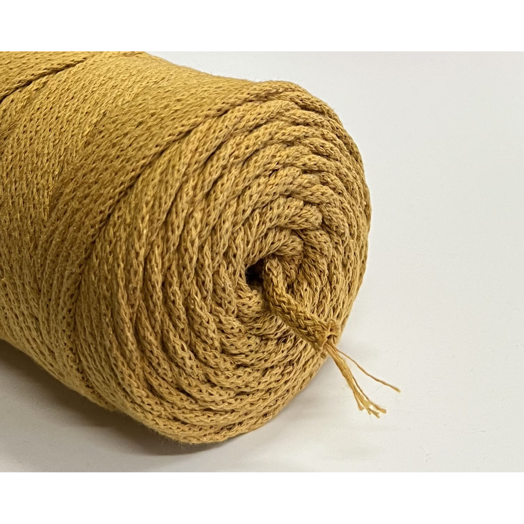 ColiNea, bavlnená šnúra s bavlneným jadrom, opletená, 5 mm, 200 m, horčicová