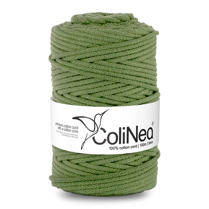 ColiNea, bavlnená šnúra s bavlneným jadrom, opletená, 5 mm, 200 m, pistáciová