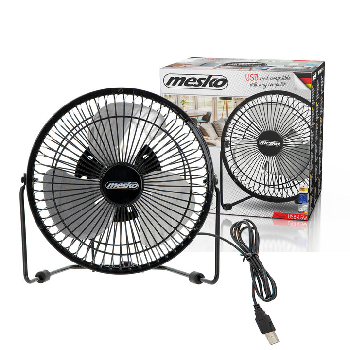 Stolný ventilátor Mesko, priemer 15 cm, napájanie cez USB, vertikálna oscilácia, MS 7322