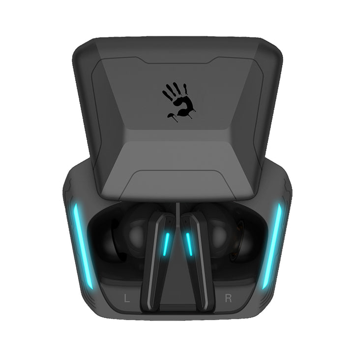 Bezdrôtové slúchadlá Bloody, Bluetooth 5.2, TWS, nabíjacie puzdro, čierna/modrá, M70