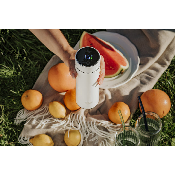 Termoska Adler, LED dotykový displej, objem 473 ml, biela, AD 4506