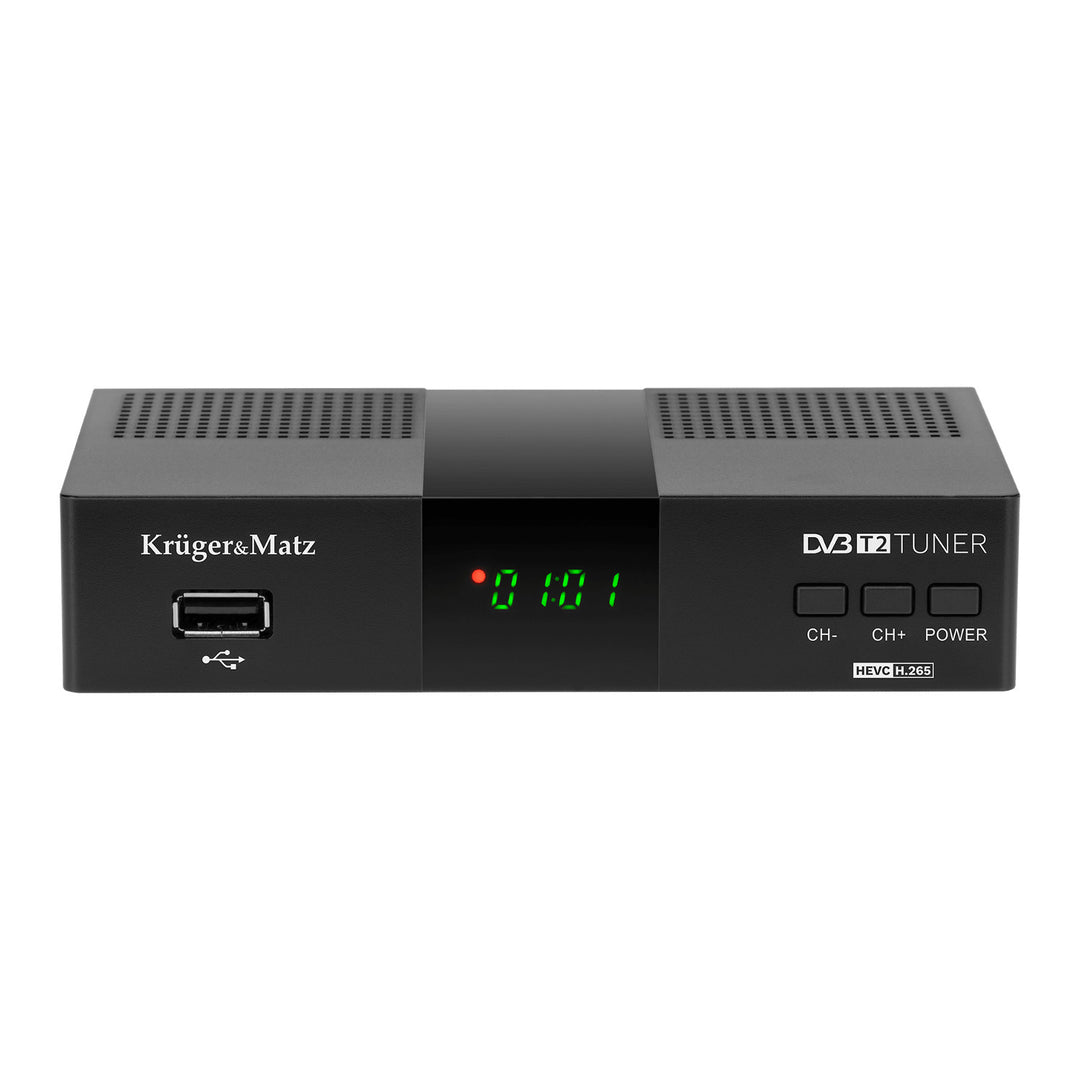 Tuner s dekodérom DVB-T2 KM0550D H.265 HEVC EPG PVR Timeshift Kruger&Matz