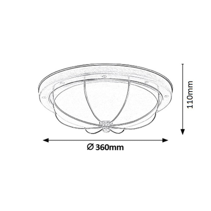 Stropné svietidlo Rabalux, 2xE27, hnedé, priemer 36 cm, Sudán