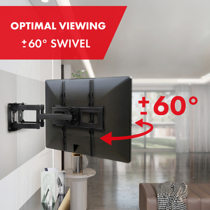 Držiak na TV Maclean, max. VESA 400x400, 32-75", 50 kg, horizontálne a vertikálne nastavenie uhla, profil 80-380 mm, čierny, MC-788