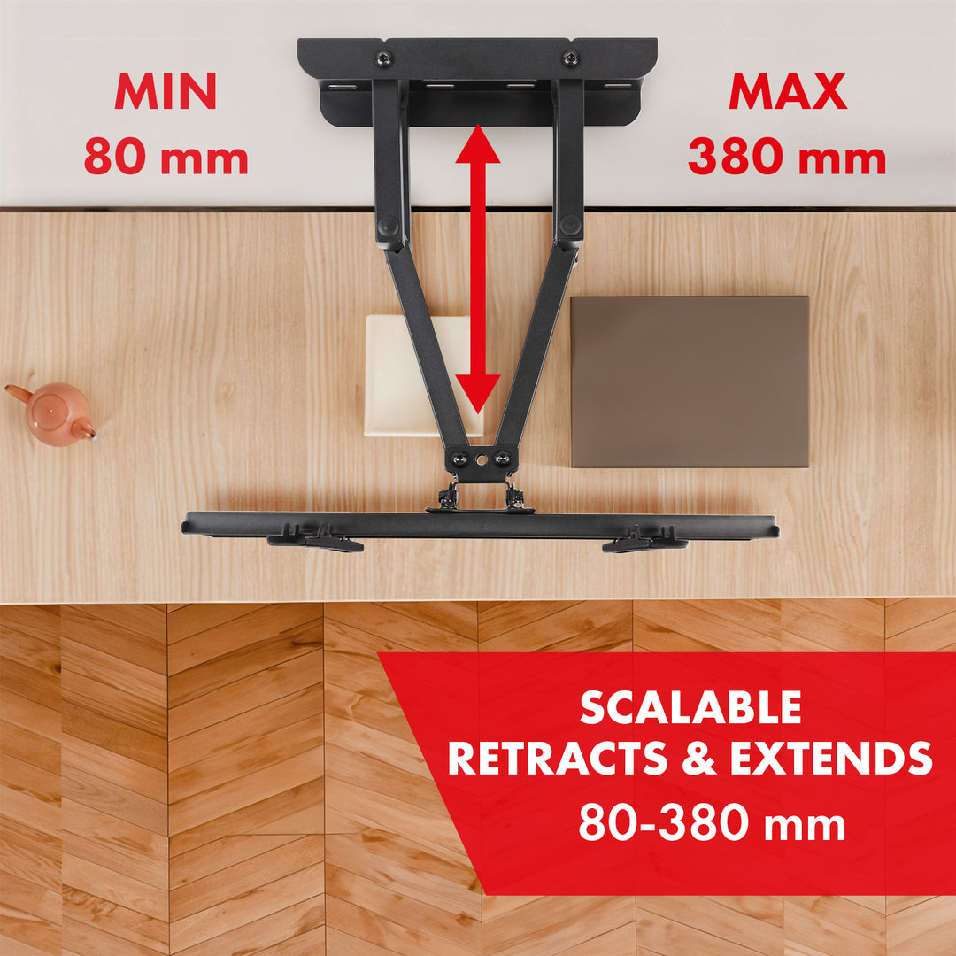 Držiak na TV Maclean, max. VESA 400x400, 32-75", 50 kg, horizontálne a vertikálne nastavenie uhla, profil 80-380 mm, čierny, MC-788