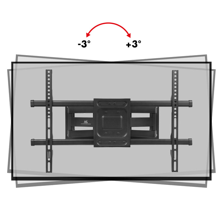 Držiak na TV Maclean, max. VESA 600x400, 32-85", 60 kg, horizontálne a vertikálne nastavenie uhla, profil 65-390 mm, čierny, MC-789