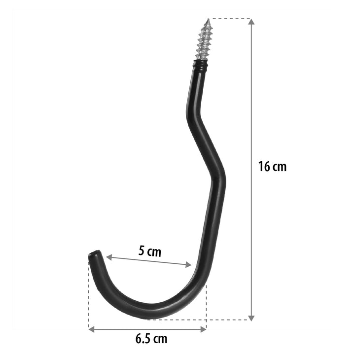 Sada 2 stropných hákov Maclean, na rebrík, bicykel, záhradnú hadicu, oceľ, max. zaťaženie 10 kg/rukoväť, MC-485