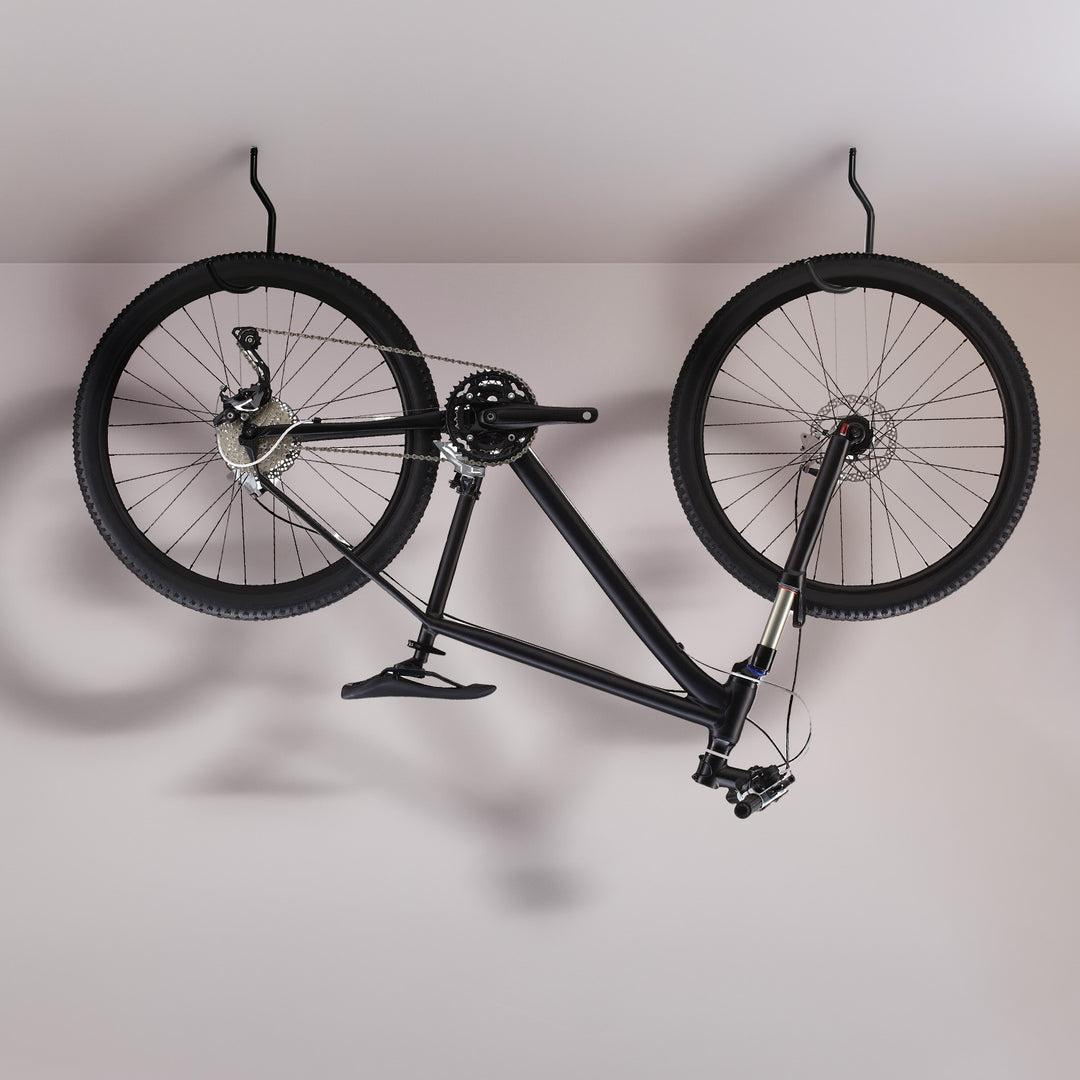 Sada 2 stropných hákov Maclean, na rebrík, bicykel, záhradnú hadicu, oceľ, max. zaťaženie 10 kg/rukoväť, MC-485