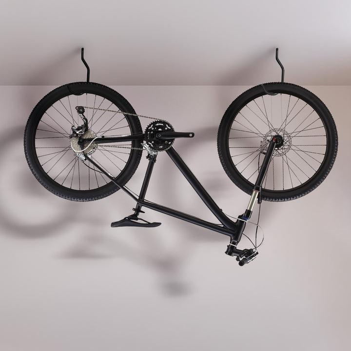 Sada 2 stropných hákov Maclean, na rebrík, bicykel, záhradnú hadicu, oceľ, max. zaťaženie 10 kg/rukoväť, MC-485