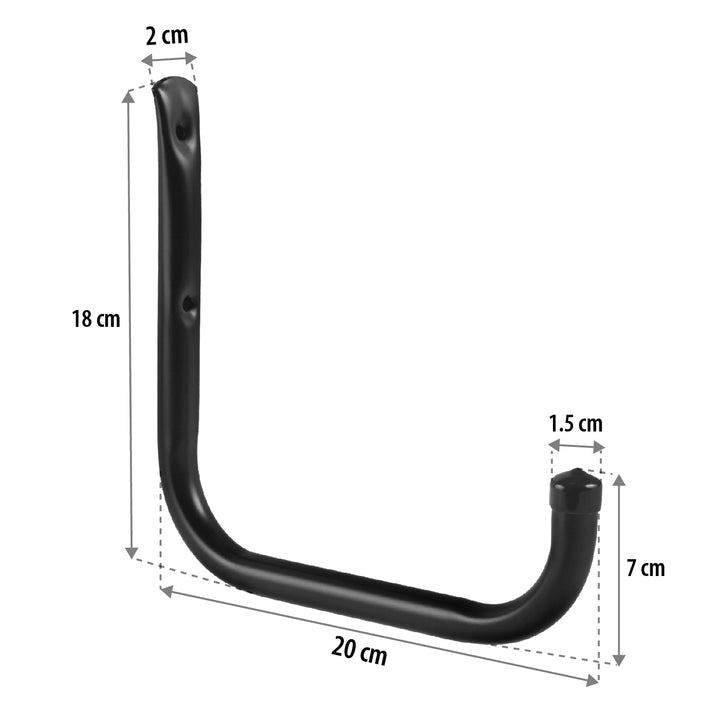 Sada 2 nástenných držiakov Maclean, na pneumatiky, kolesá, rebrík, bicykel, oceľ, max. zaťaženie 22 kg/držiak, MC-487