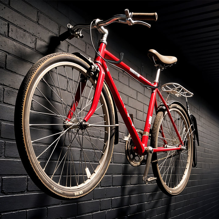 Sada 2 nástenných držiakov Maclean, na pneumatiky, kolesá, rebrík, bicykel, oceľ, max. zaťaženie 22 kg/držiak, MC-487