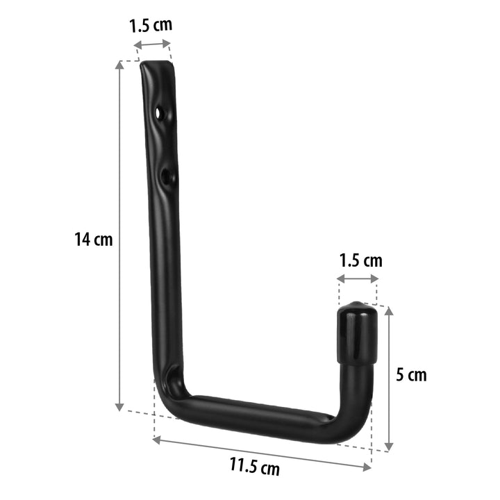 Sada 2 nástenných držiakov Maclean, na pneumatiky, kolesá, rebrík, bicykel, oceľ, max. zaťaženie 22 kg/držiak, MC-488