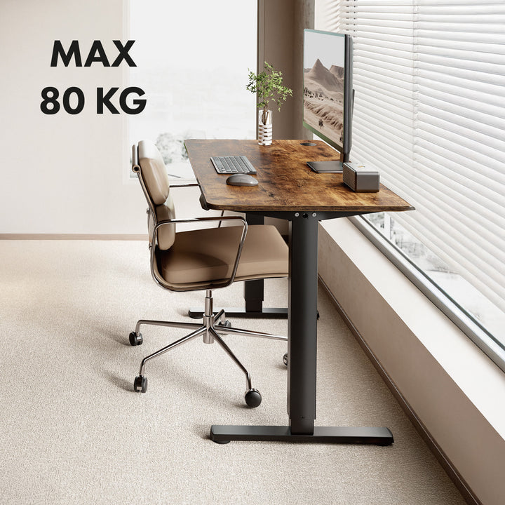Elektricky výškovo nastaviteľný stôl Ergo Office, max. výška 1160 mm, max. hmotnosť 80 kg, bez stolovej dosky, čierny, ER-400 B