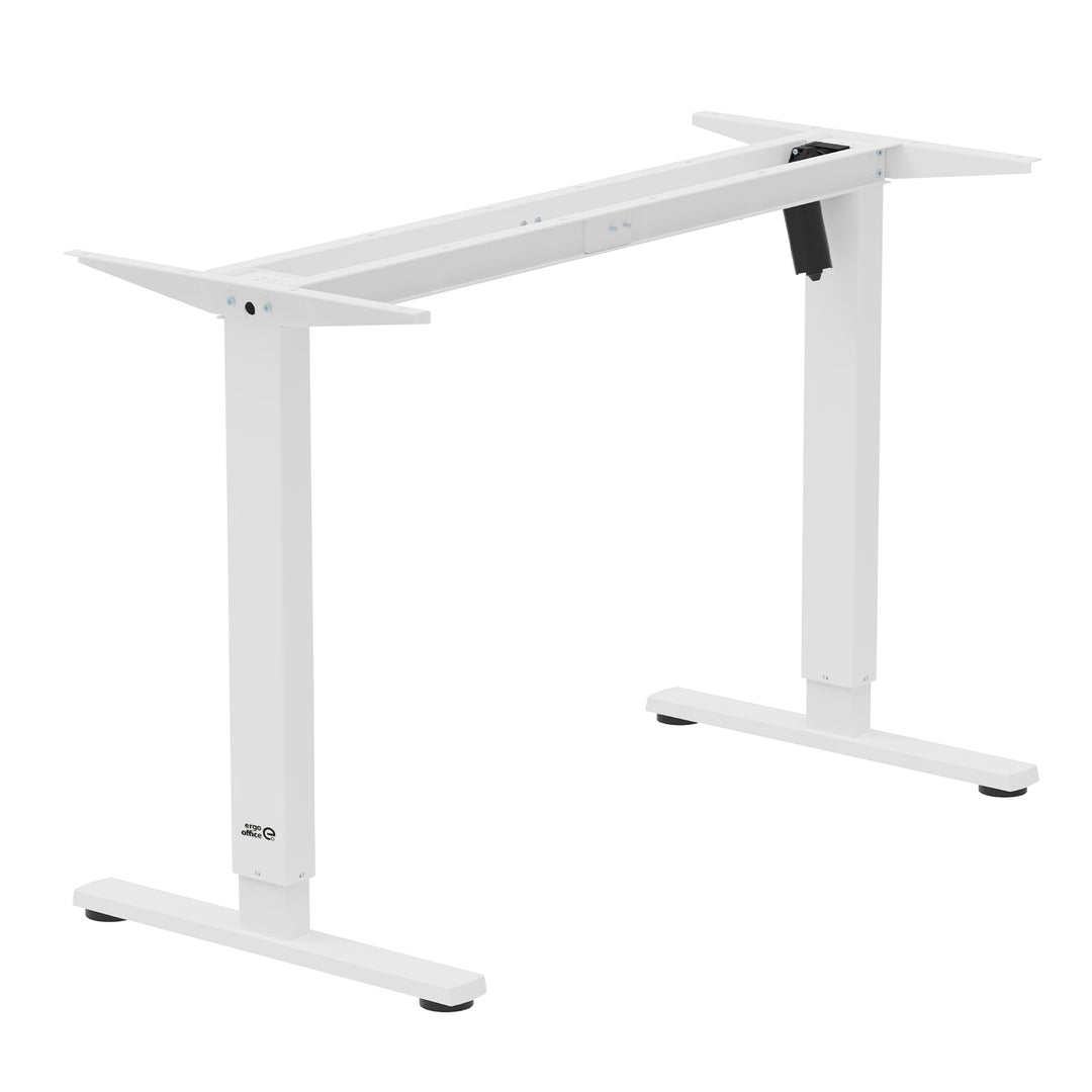 Výškovo nastaviteľný elektrický stôl Ergo Office, max. výška 1160 mm, max. hmotnosť 80 kg, bez stolovej dosky, biely, ER-400 W