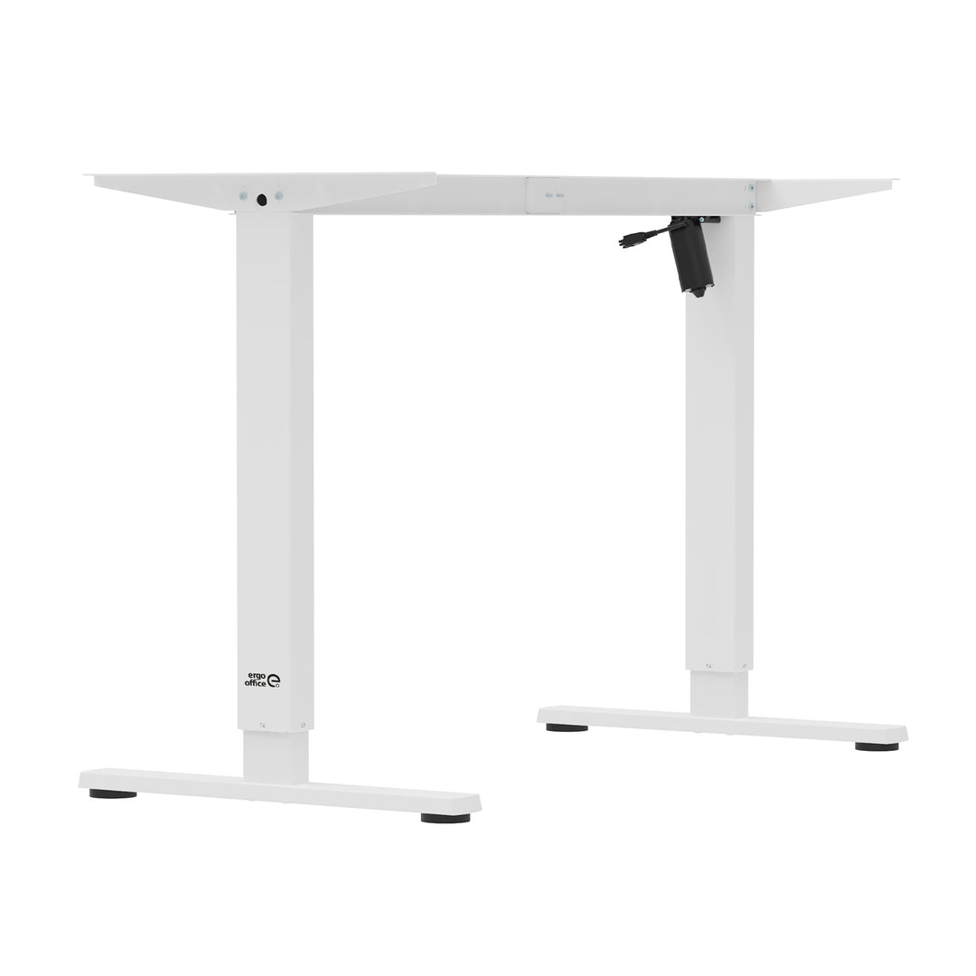 Výškovo nastaviteľný elektrický stôl Ergo Office, max. výška 1160 mm, max. hmotnosť 80 kg, bez stolovej dosky, biely, ER-400 W