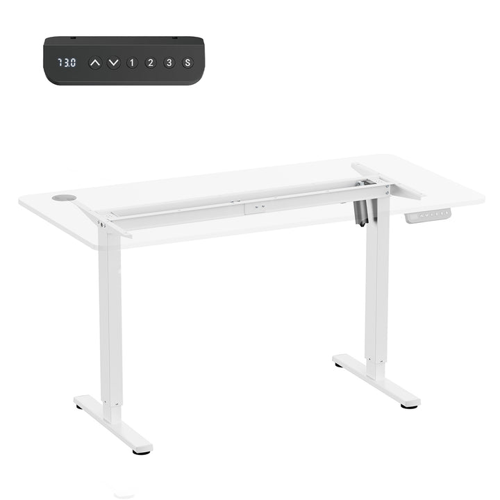 Výškovo nastaviteľný elektrický stôl Ergo Office, max. výška 1160 mm, max. hmotnosť 80 kg, bez stolovej dosky, biely, ER-400 W