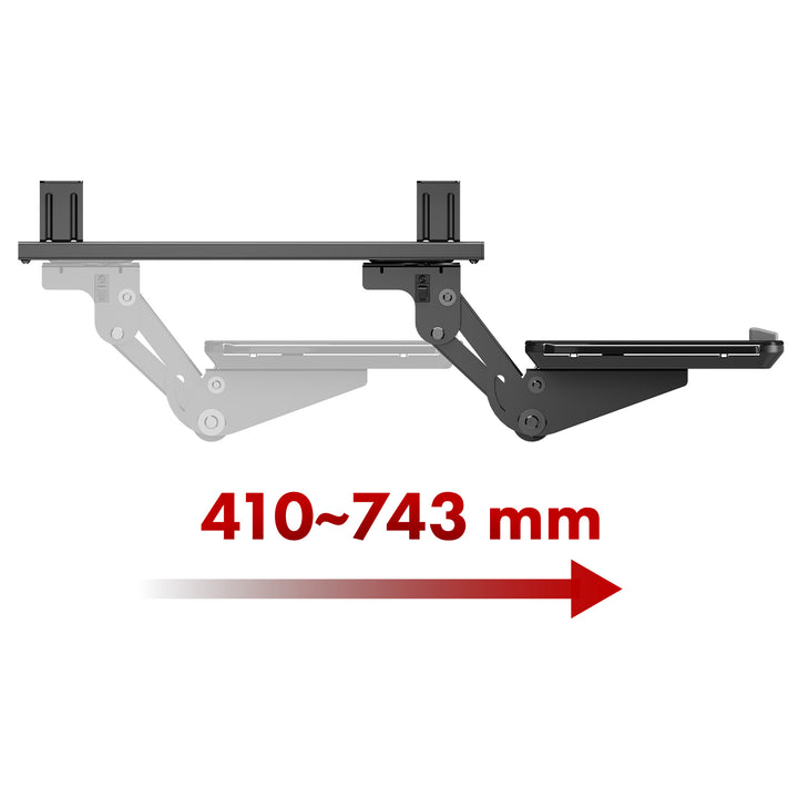 Držiak klávesnice Maclean pod stôl, nastaviteľný, max. 5 kg, čierny, MC-156 B